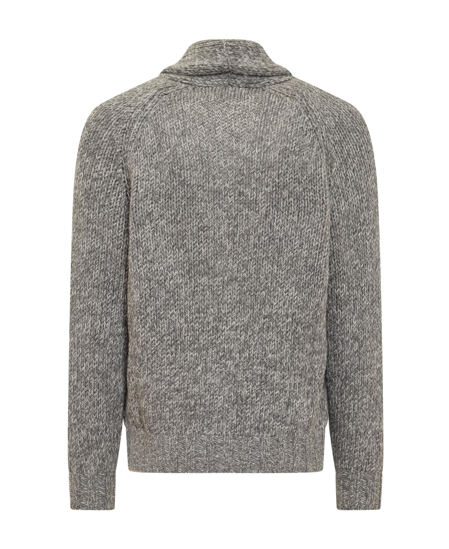 Brunello Cucinelli Shawl-collar Button-up Cardigan In Gray
