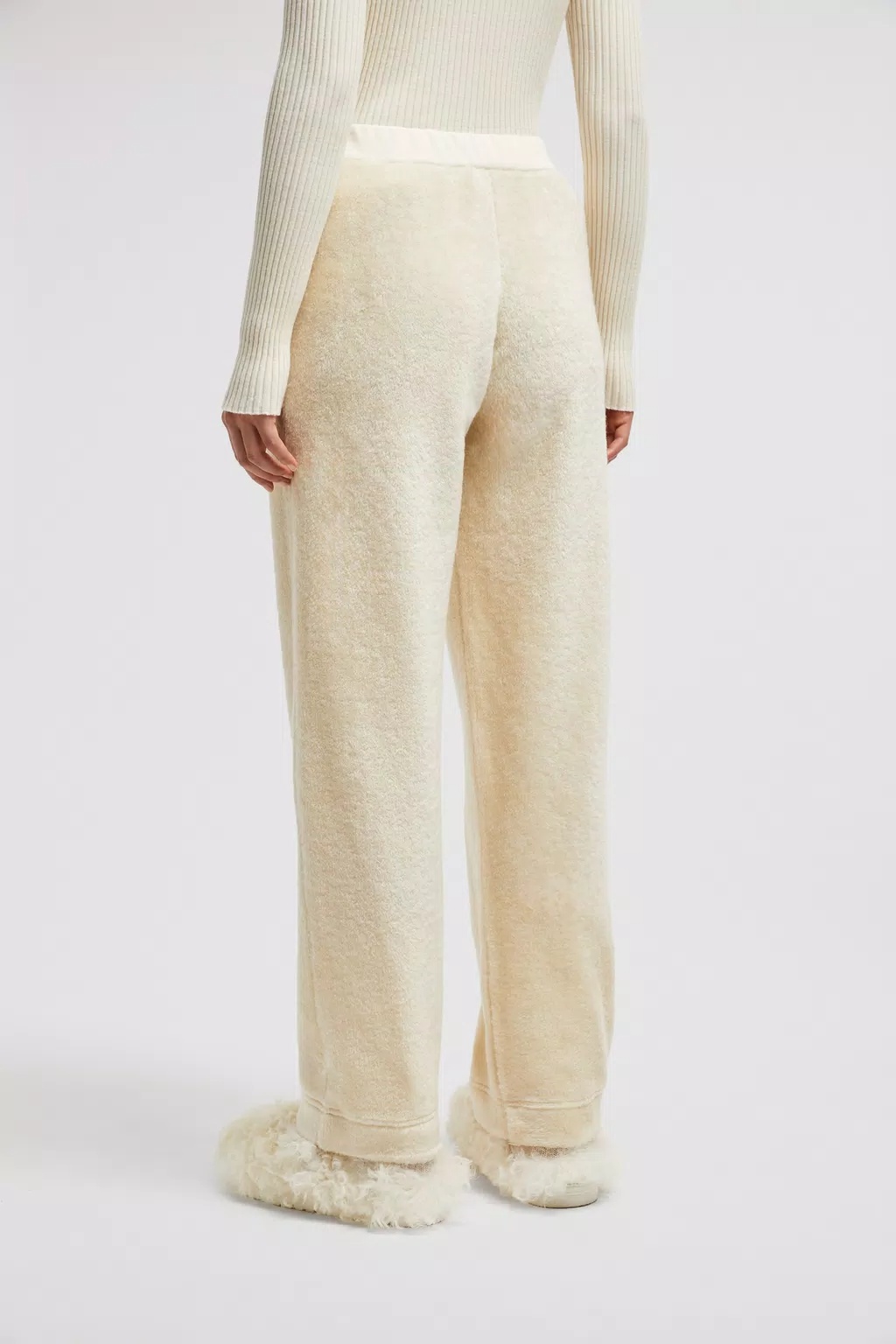 Moncler Fleece Track Pants In White