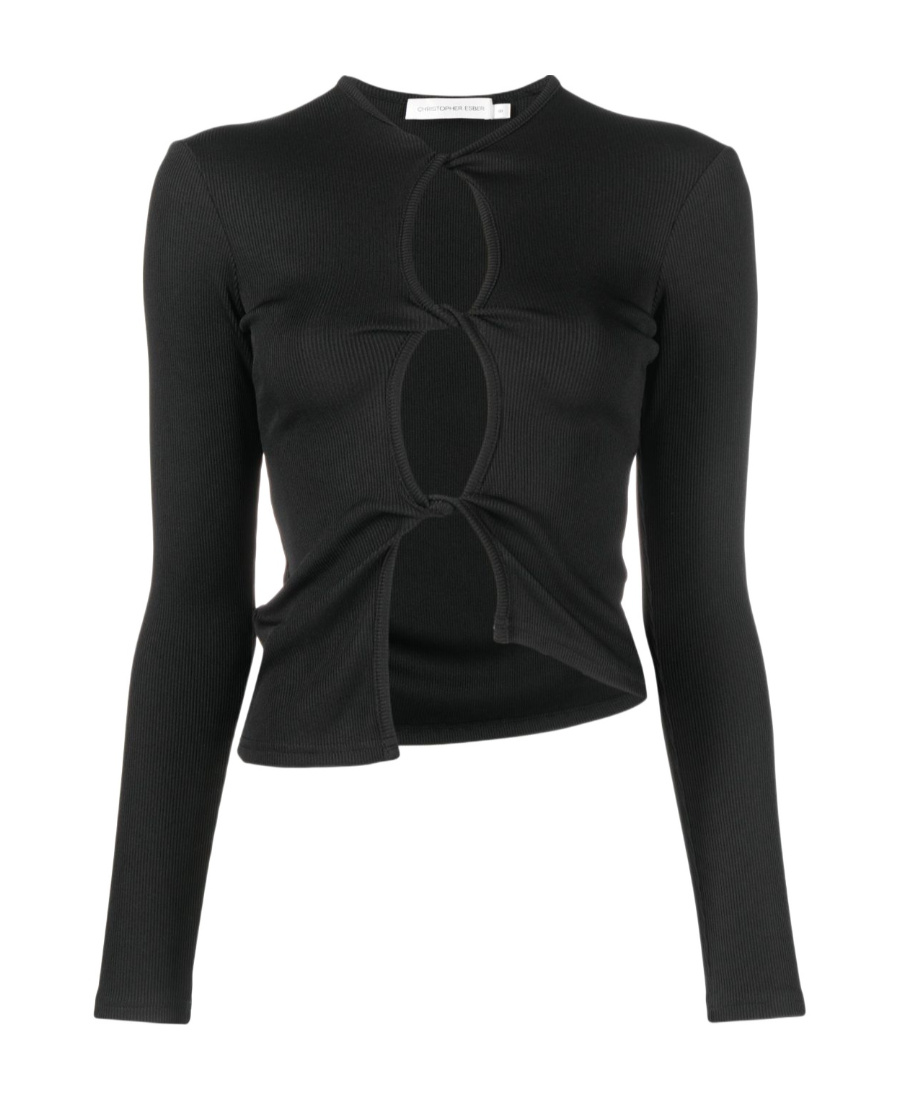 Christopher Esber Twisted-effect Cut-out Top In Black