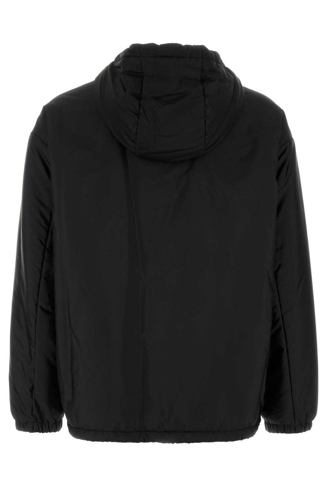 Prada Nylon Padded Jacket Elastic Cuffs In Black