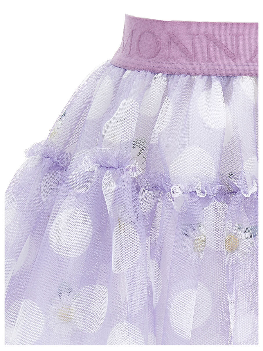 Monnalisa Logo-waistband Tiered Tutu In White