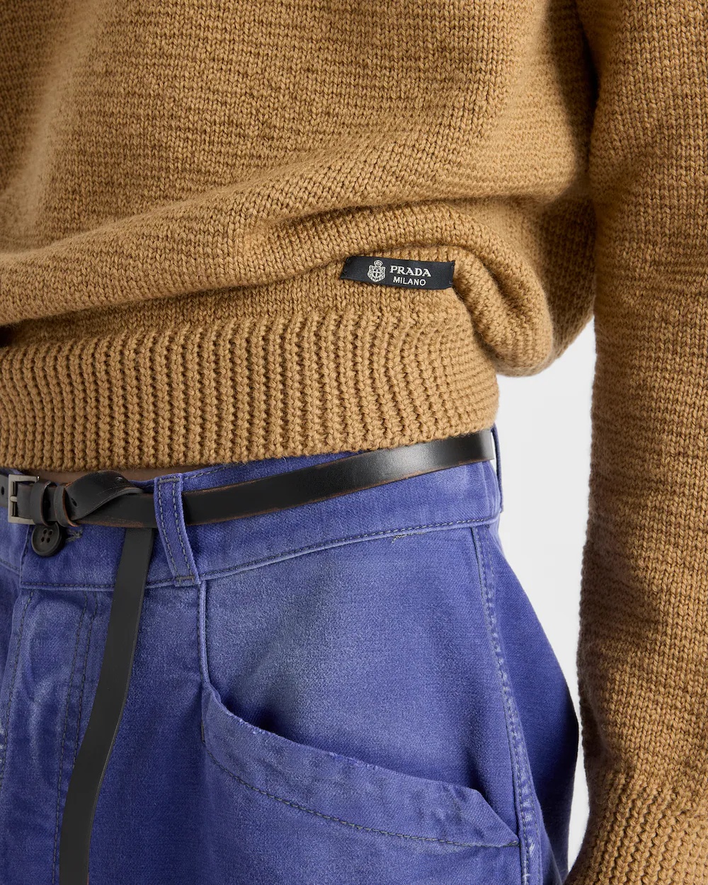 Prada Wool Crew-neck Sweater In Brown