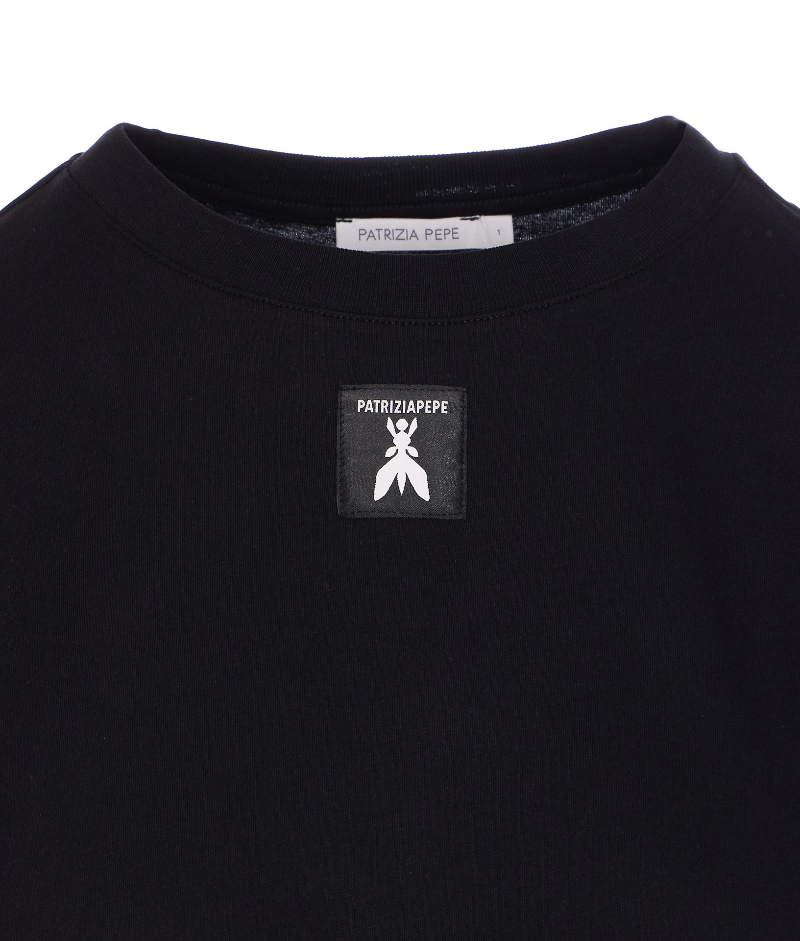 PATRIZIA PEPE LOGO-PATCH COTTON T-SHIRT 