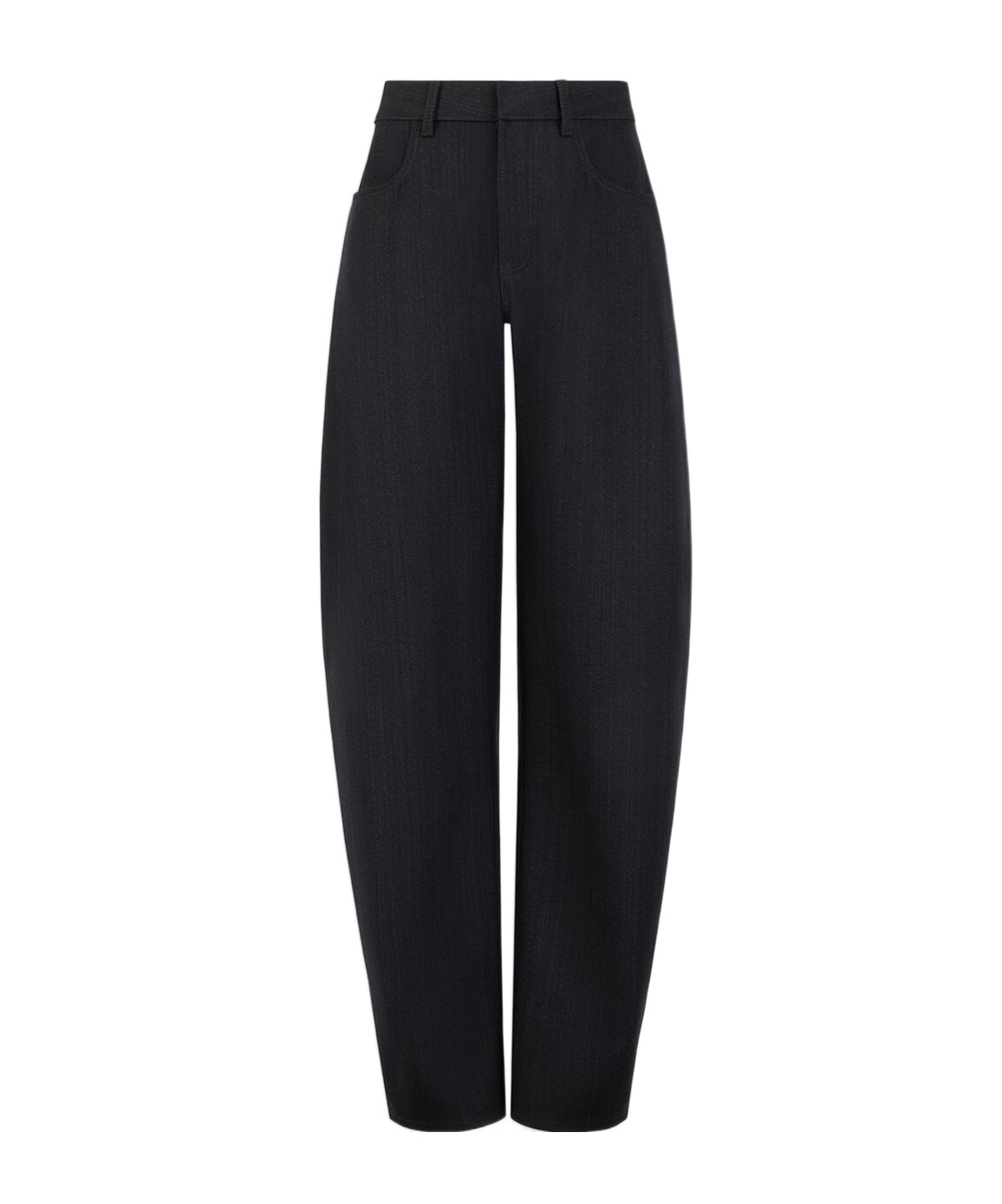 Alaïa Round Wool Denim Pants In Black