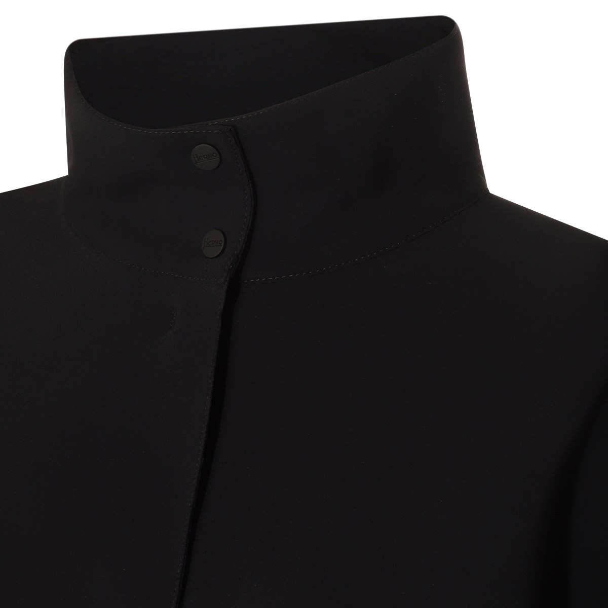 Herno Press-stud Single-breasted Coat In Black