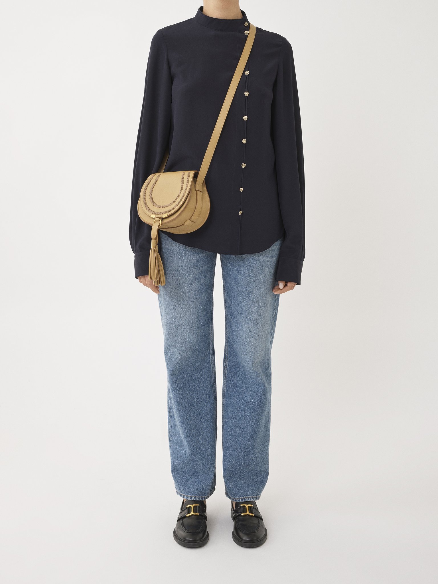 Chloé Small Marcie Leather Bag In Green