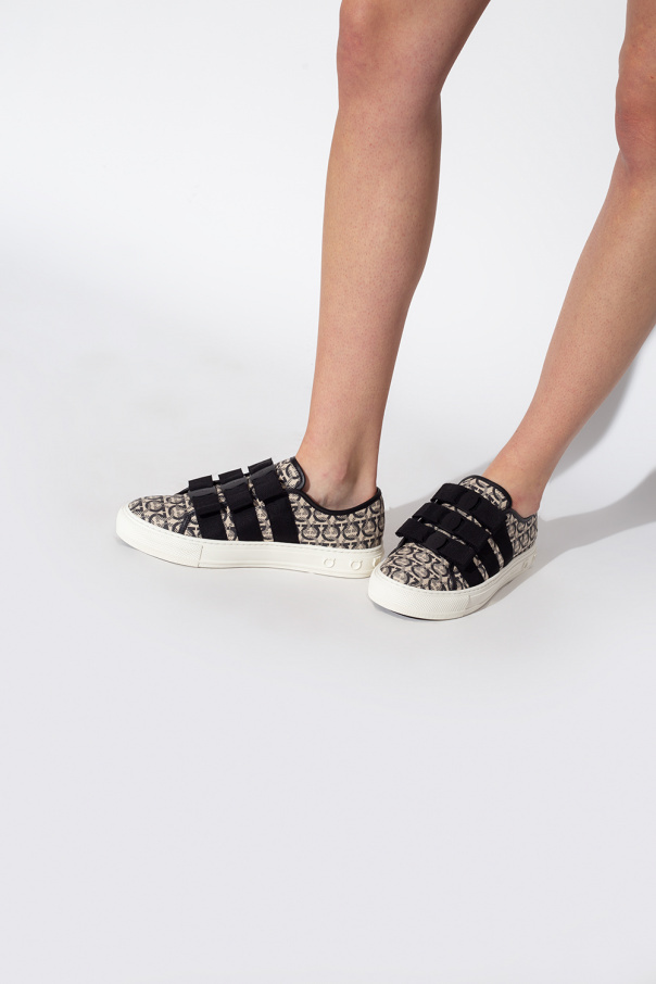 Ferragamo Gancini And Vara Bow Low-top Sneakers In White