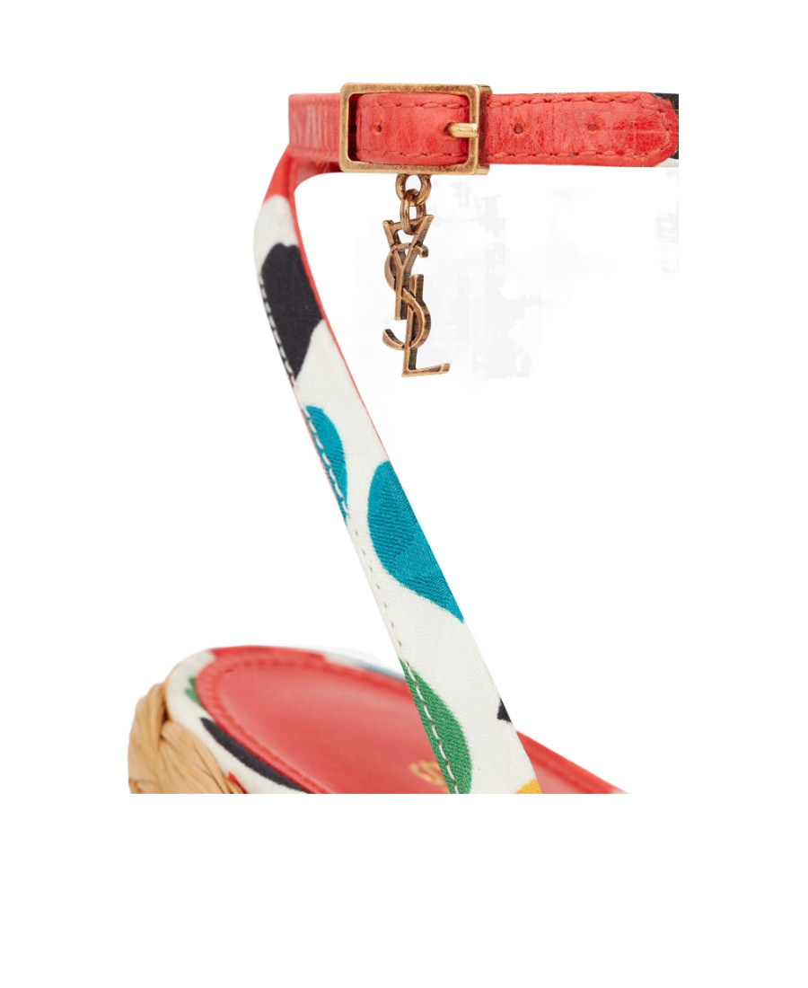 Saint Laurent Paloma Wedge Espadrille Sandals In Multicolor