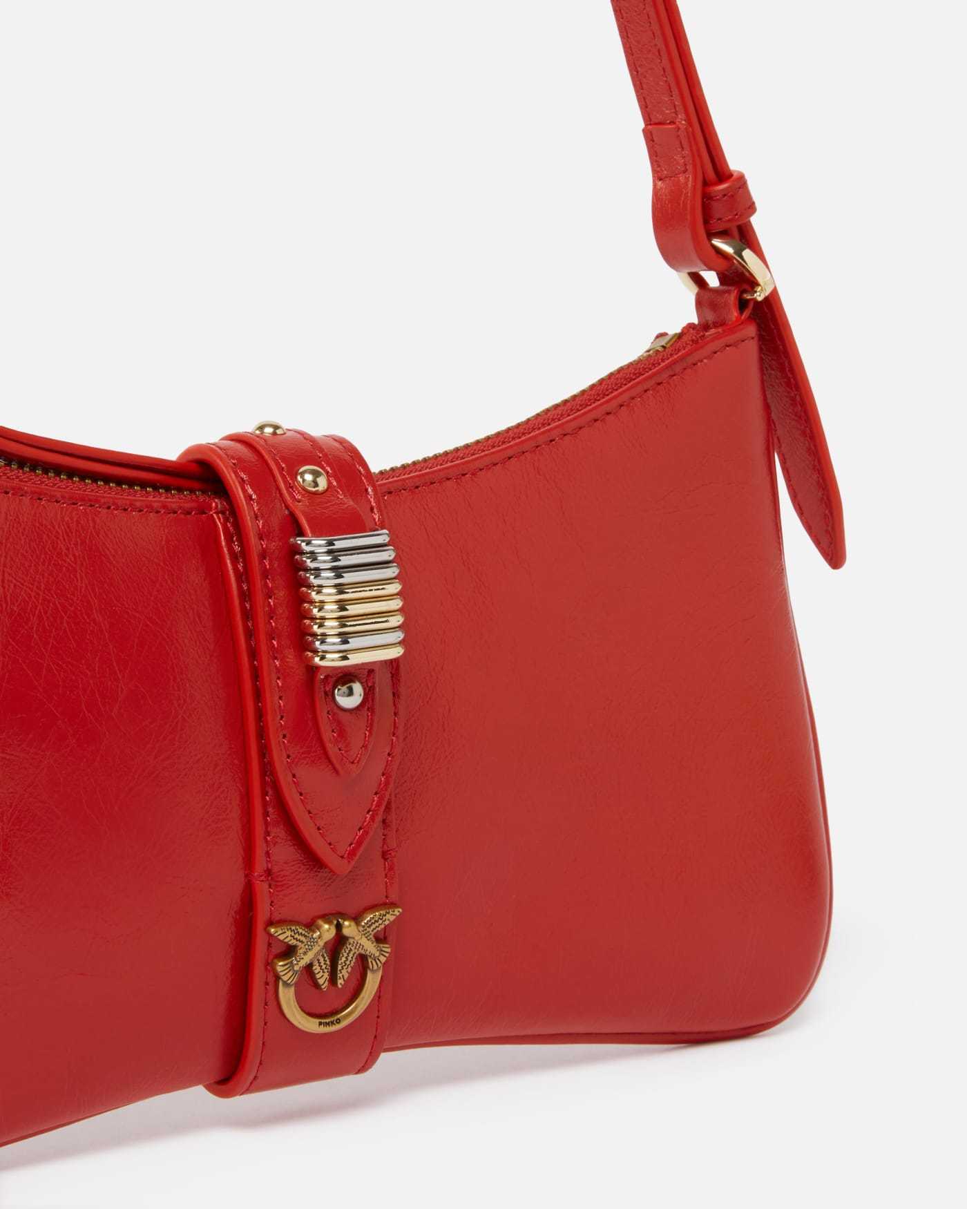 PINKO SMALL ELONGATED AND MOULDED SHOULDER BAG WITH ROUNDED CORNERS,