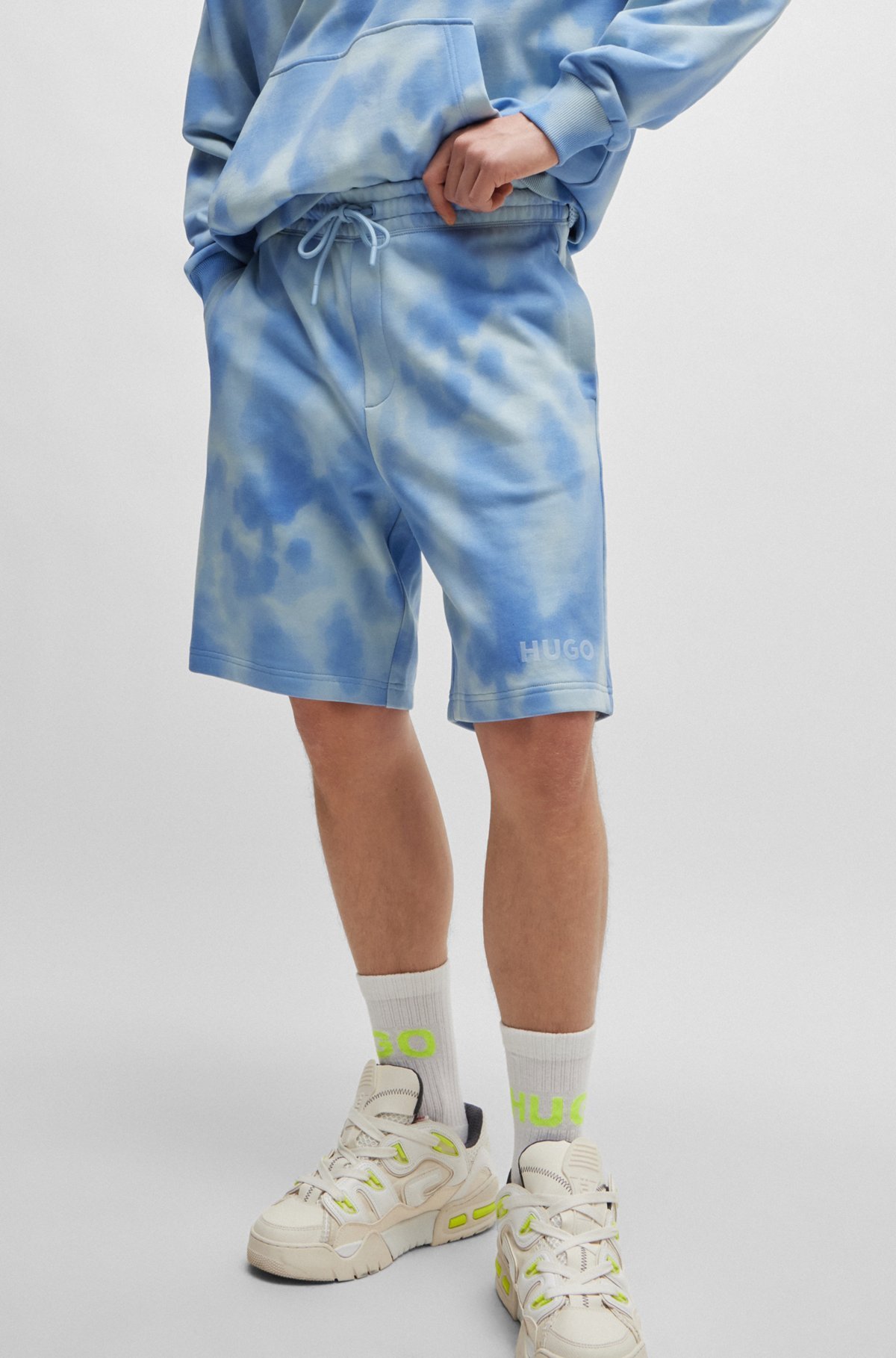 Hugo Boss Detra Cotton Shorts In Blue