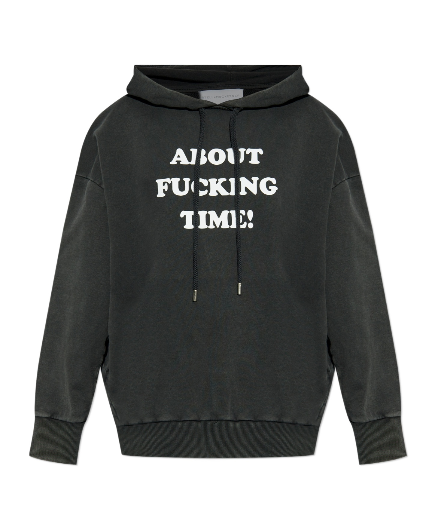 Stella Mccartney Slogan Print Hooded Sweatshirt In Black