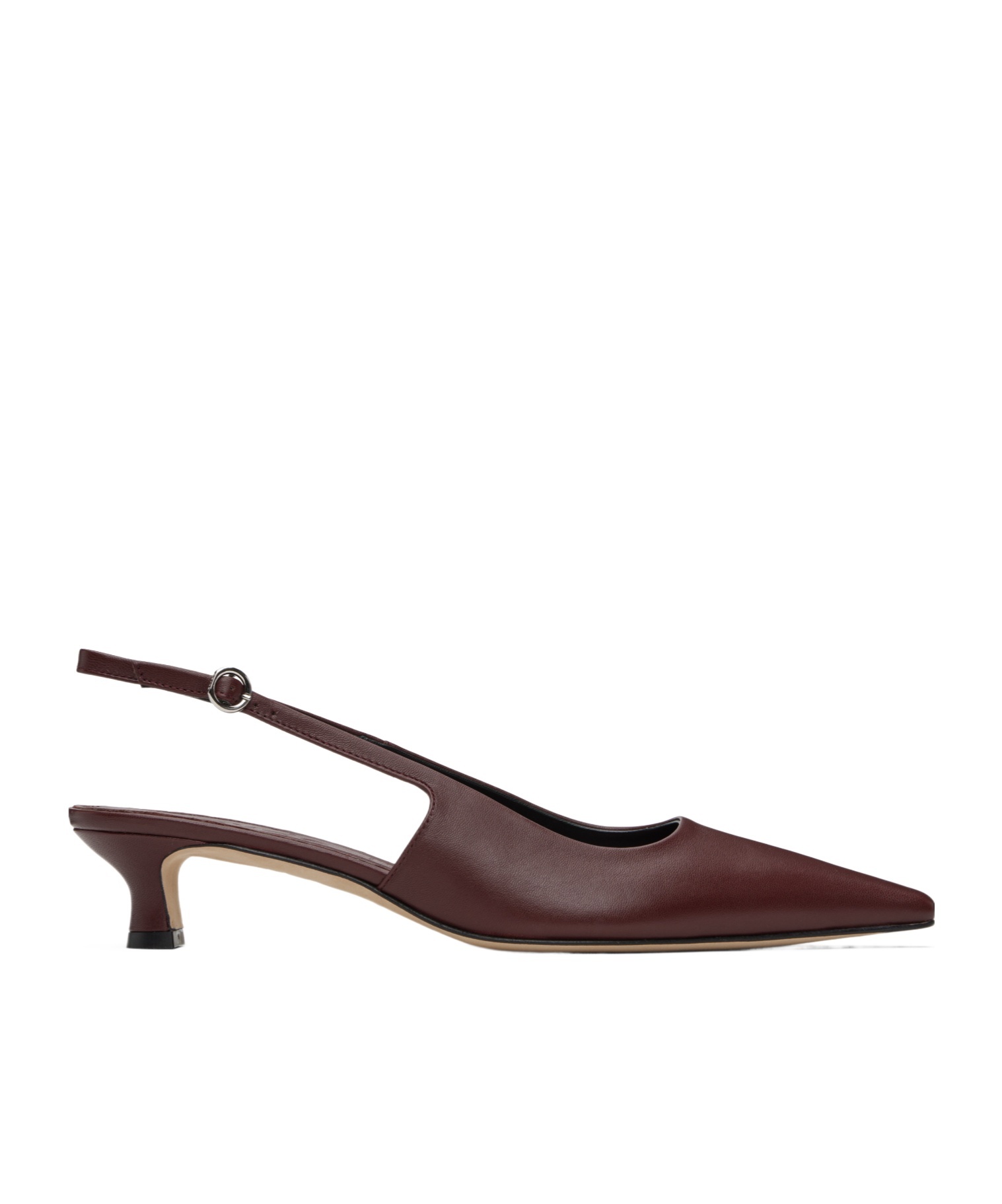 Aeyde Buckle Detail Kitten Heel Pointed Toe Pumps In Red