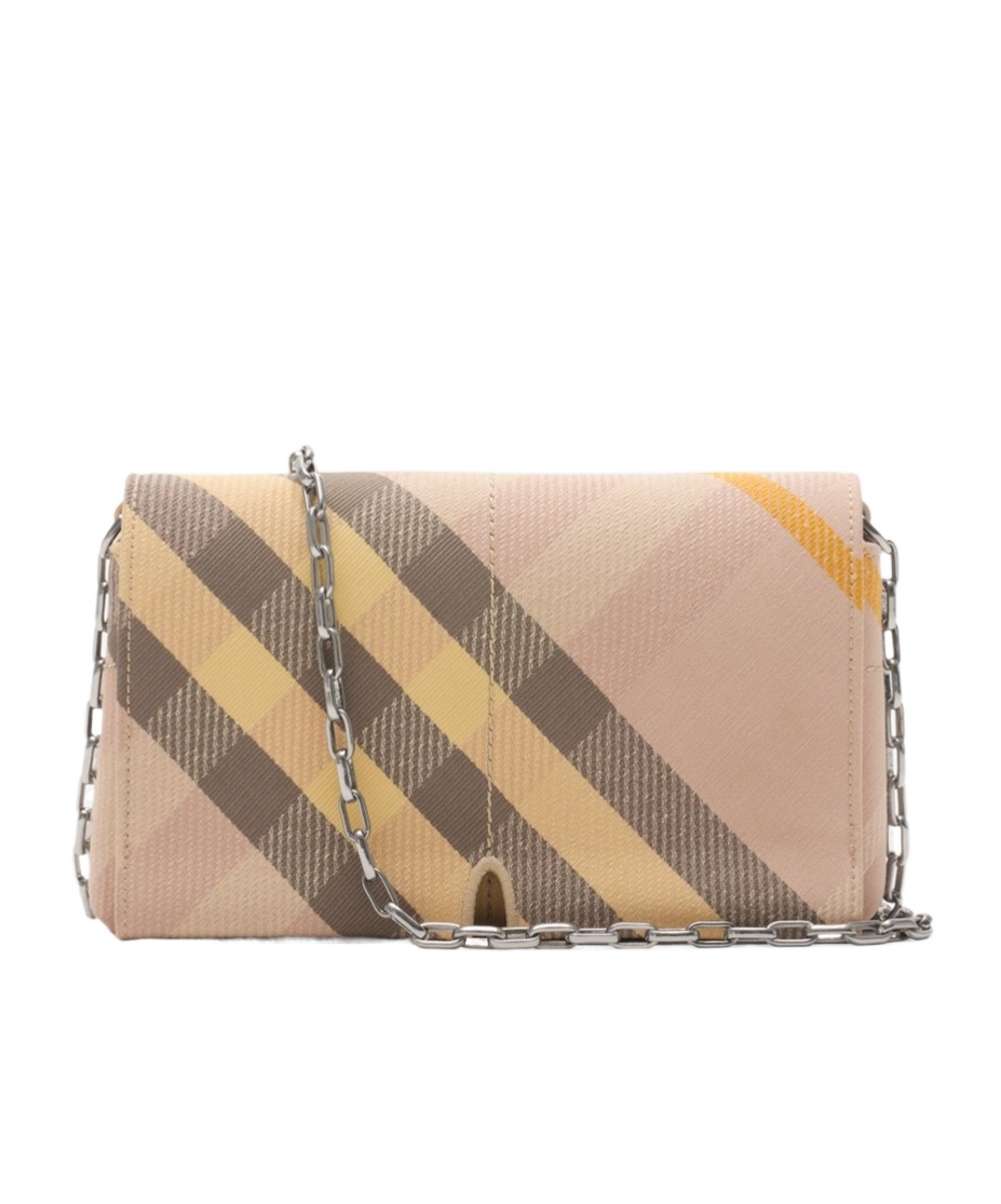 Burberry Snip Mini Check Jacquard Shoulder Bag In Nude