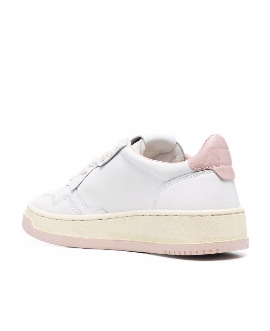 Autry Medalist Low-top Bicolor Leather Sneakers In White