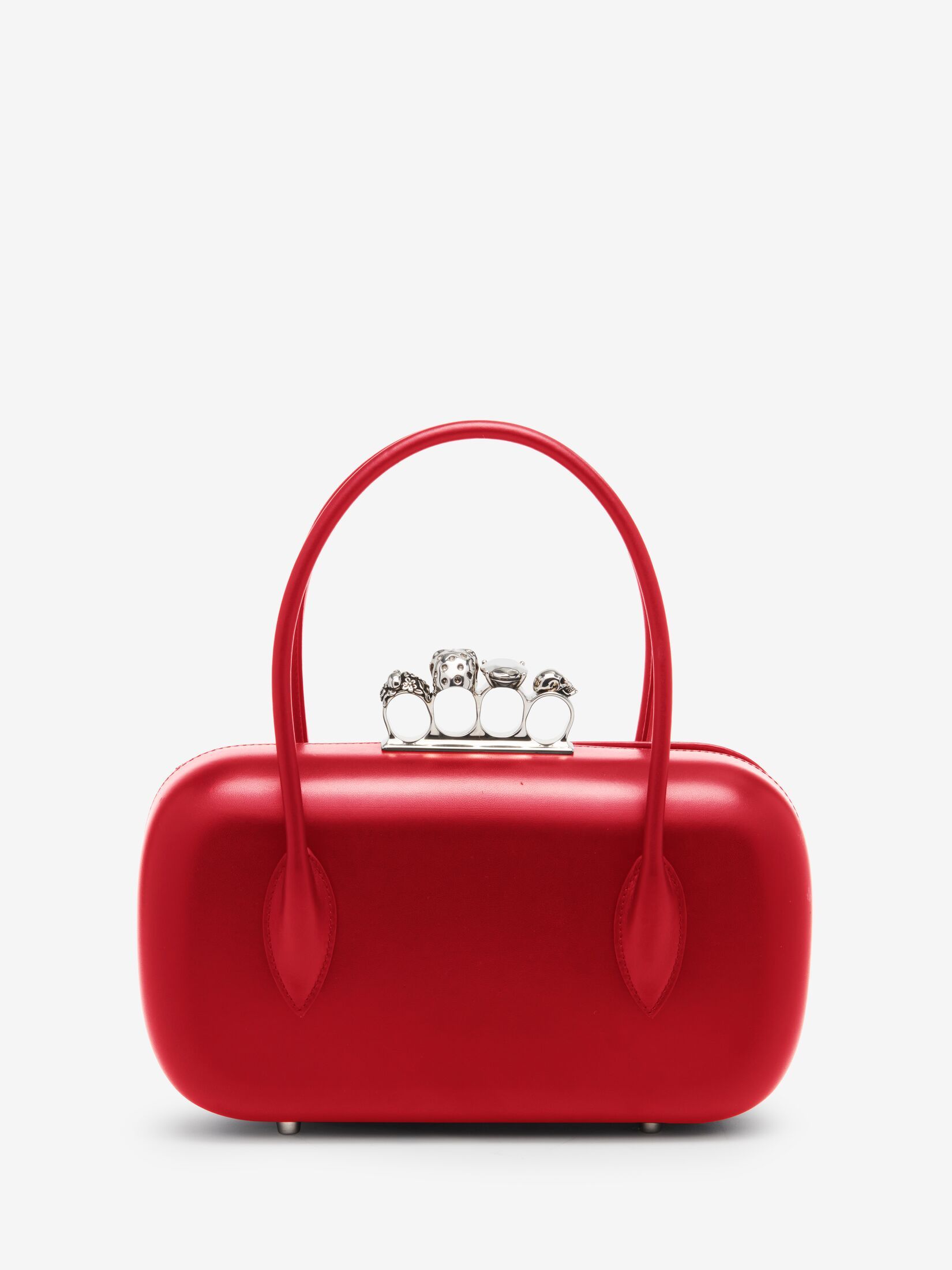 Alexander Mcqueen The Reverse Leather Clutch In Red
