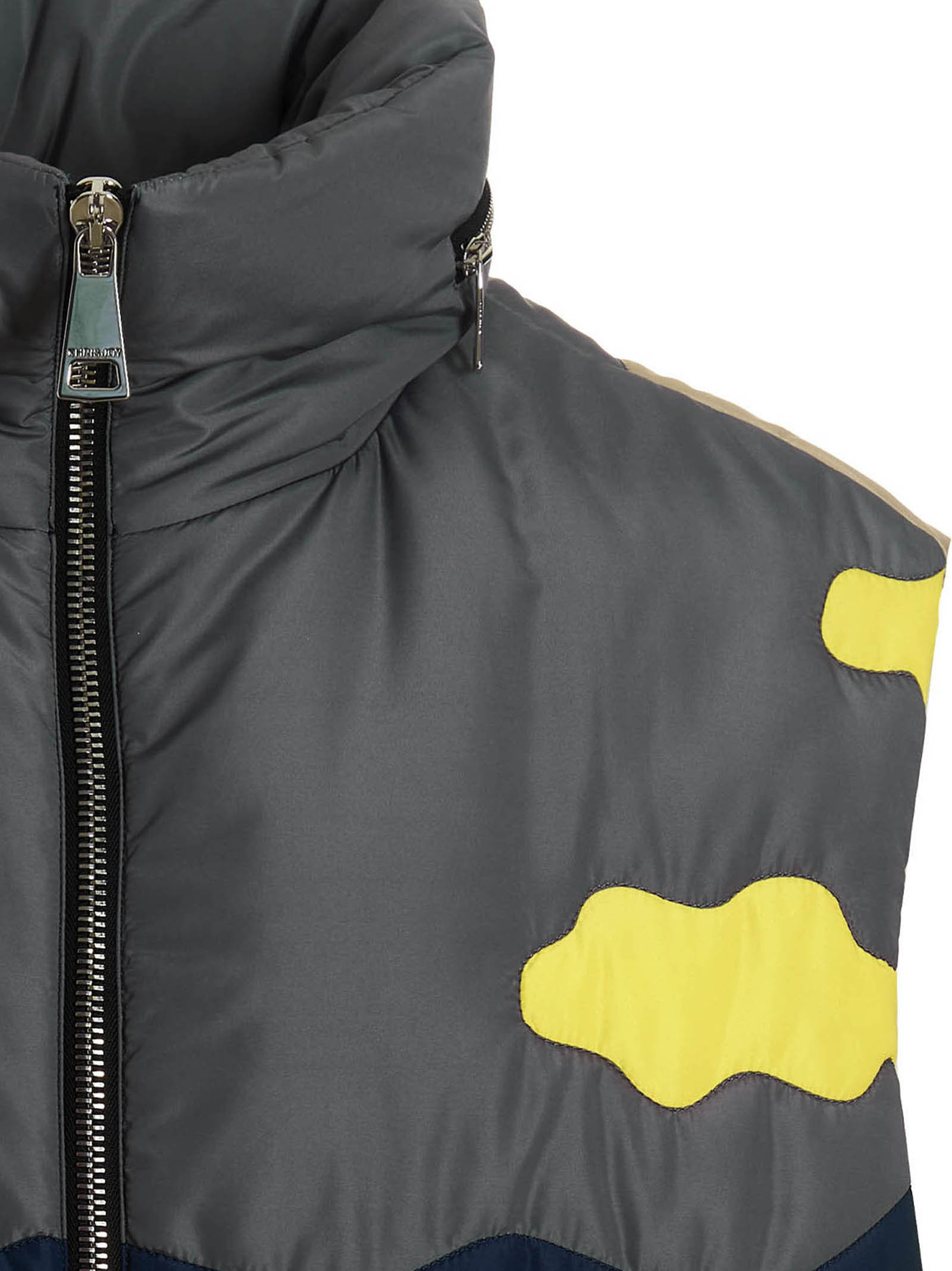 Khrisjoy Oversize Patchwork Colorblock Nylon Vest In Black