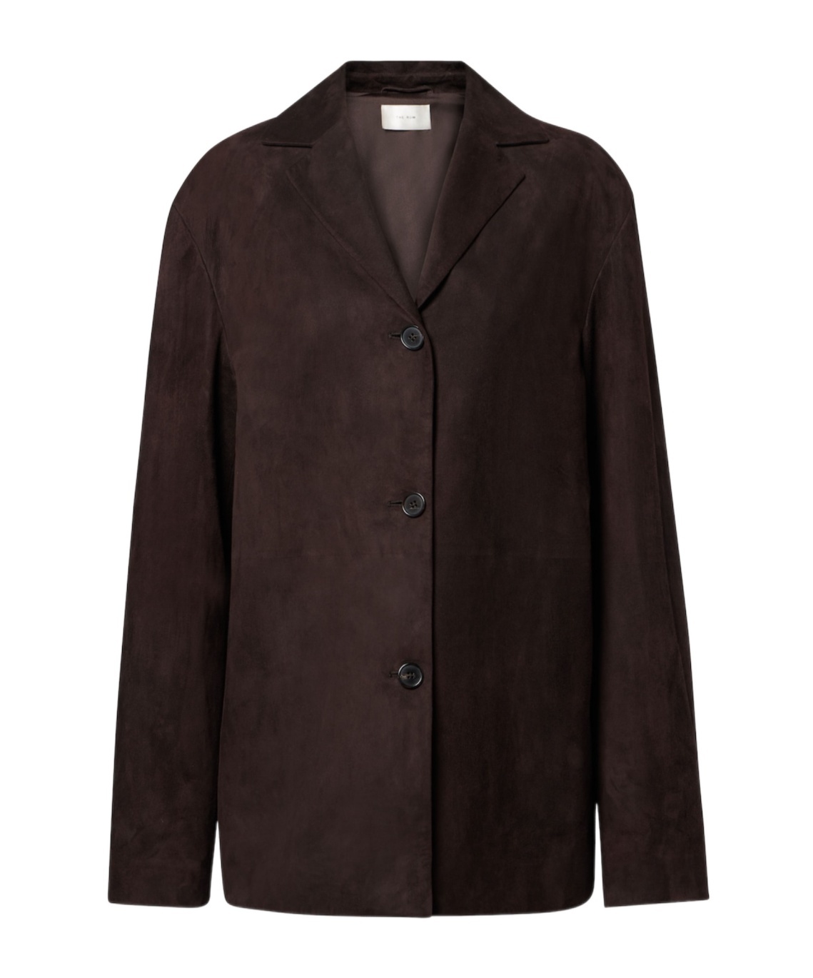 The Row Fabian Suede Single-breasted Jacket In Brown