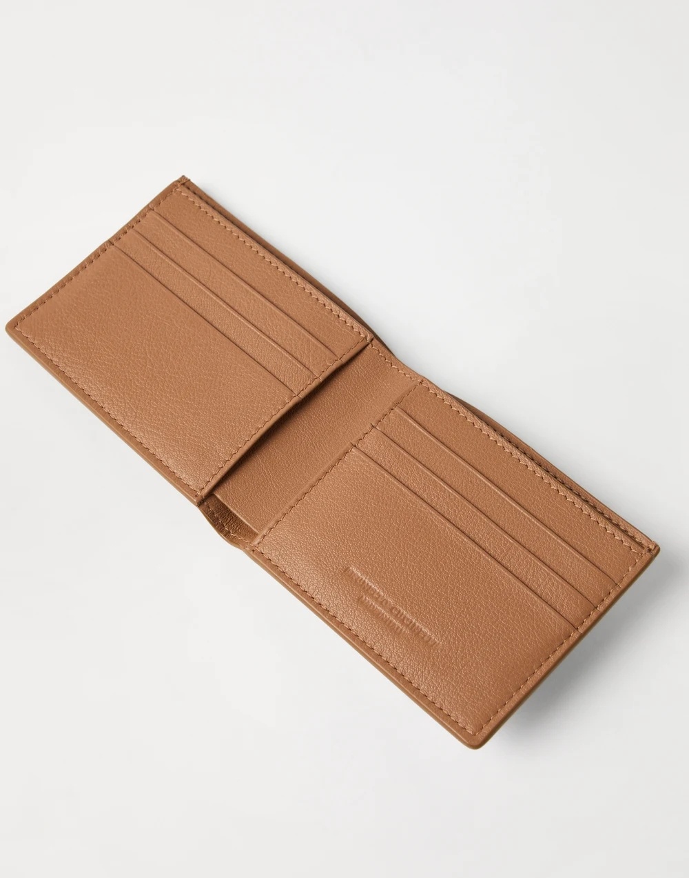 Brunello Cucinelli Logo-embossed Bi-fold Wallet In Brown