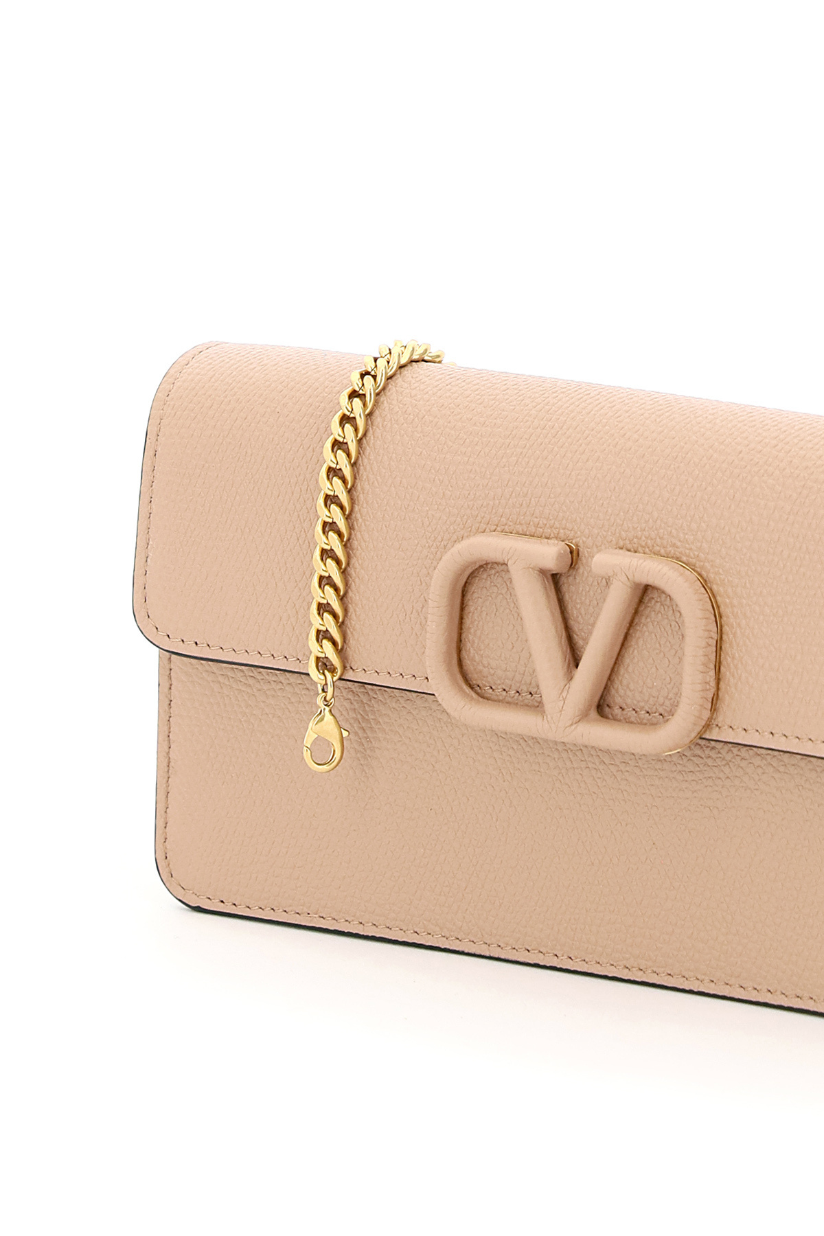 Valentino Vsling Chain Wallet In Nude