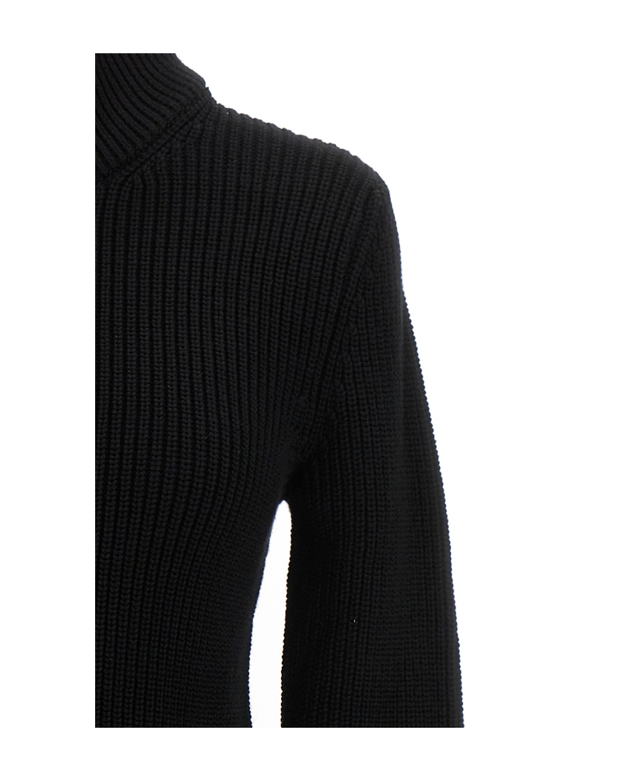 Shop Mm6 Maison Margiela Ribbed Cotton Cardigan In Black