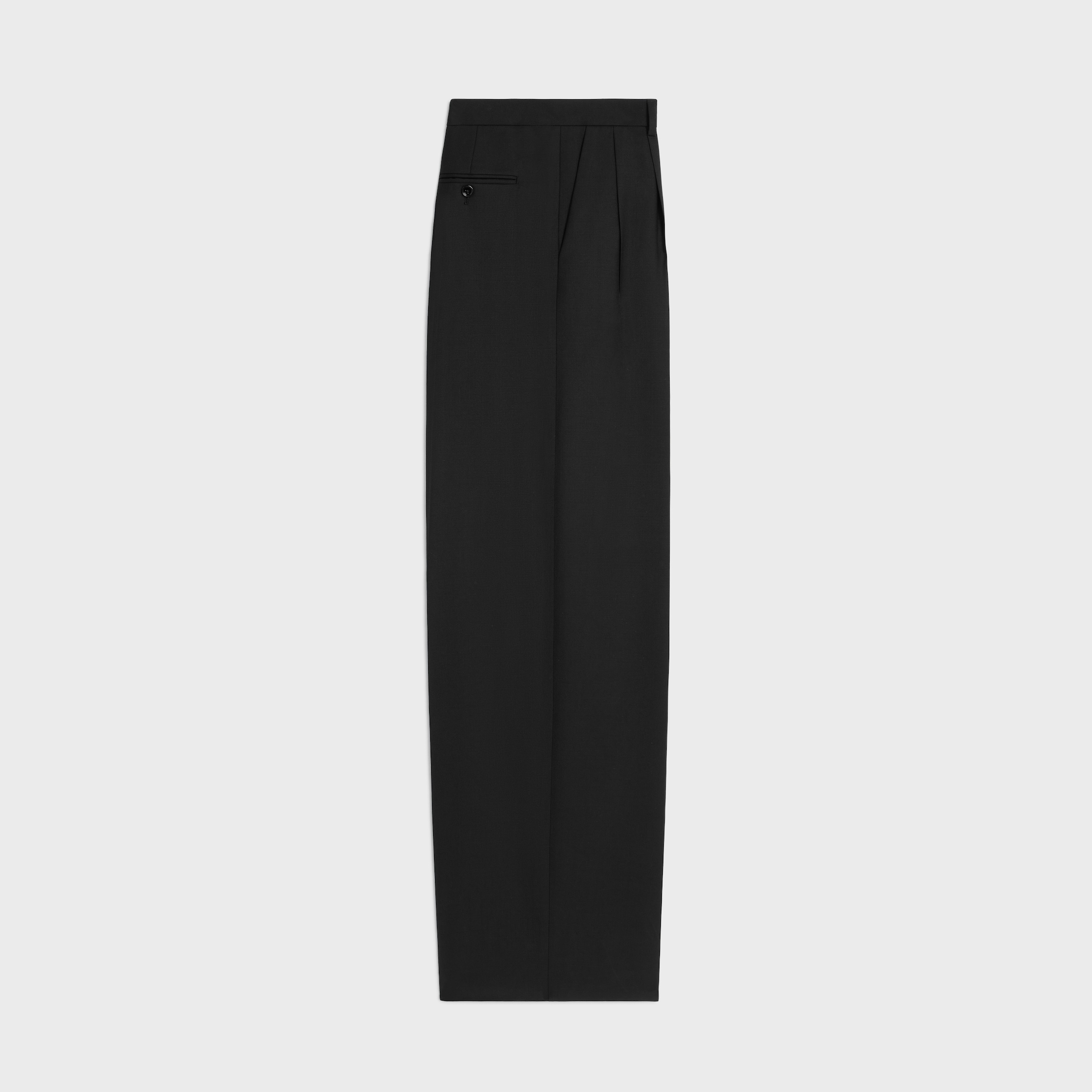 Celine Pleated Trousers In Light Wool Gabardine In Black