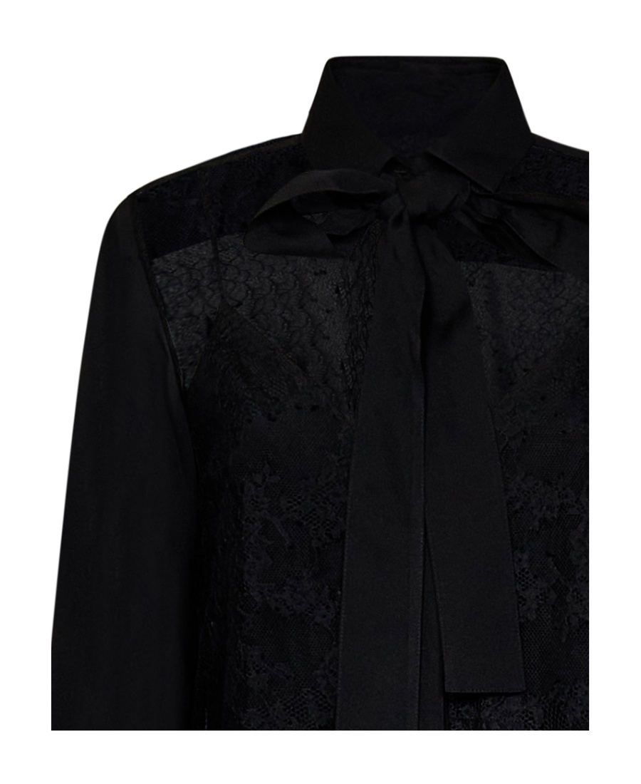 ELIE SAAB LACE-PATTERN PUSSY-BOW BLOUSE