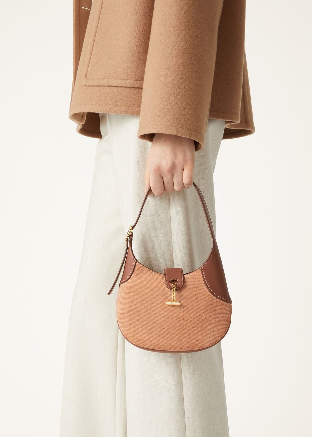 Loro Piana Mini Bobbin Bag In Ophelia Skin/caramel Sugar/sun Gold
