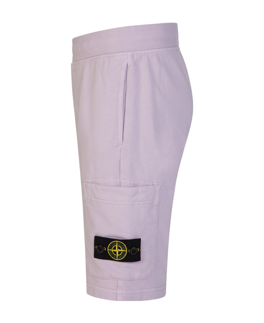 Stone Island Logo-patch Track Shorts In Purple