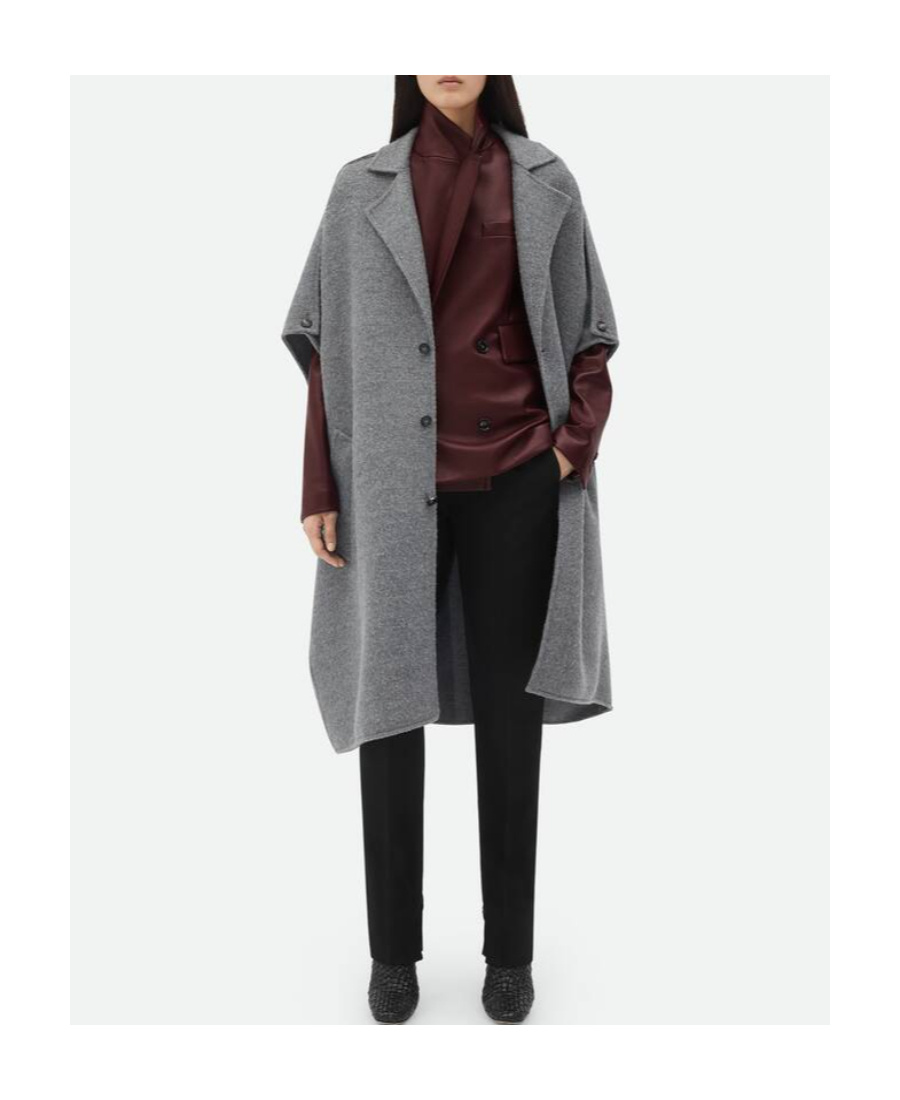 Bottega Veneta Wool Cashmere Single-breasted Coat In Gray
