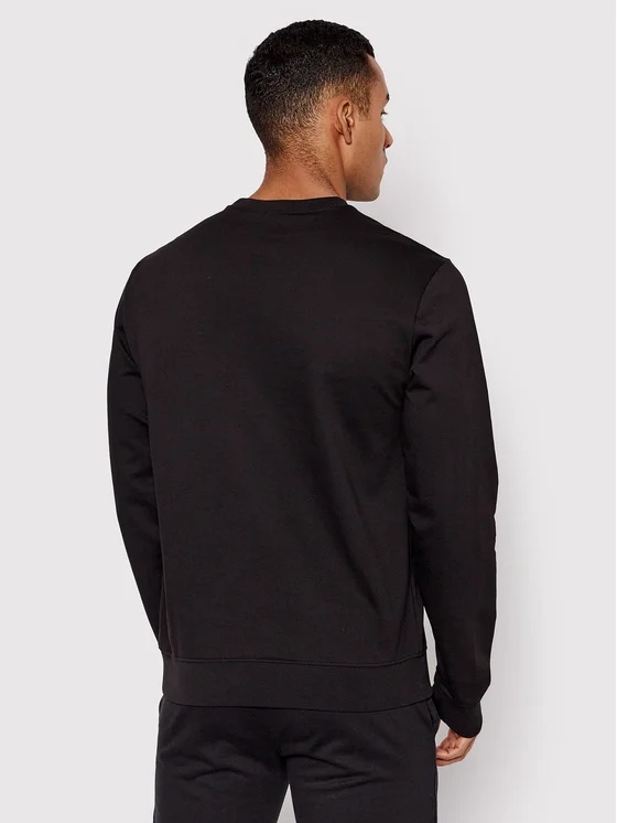 Ea7 Round-necked Logo Sweater In Black