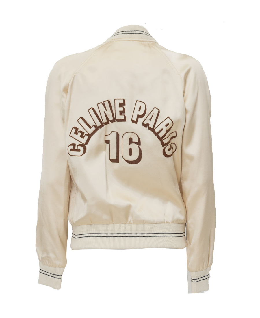 Celine Nylon Baseball Casual Jacket In Nude