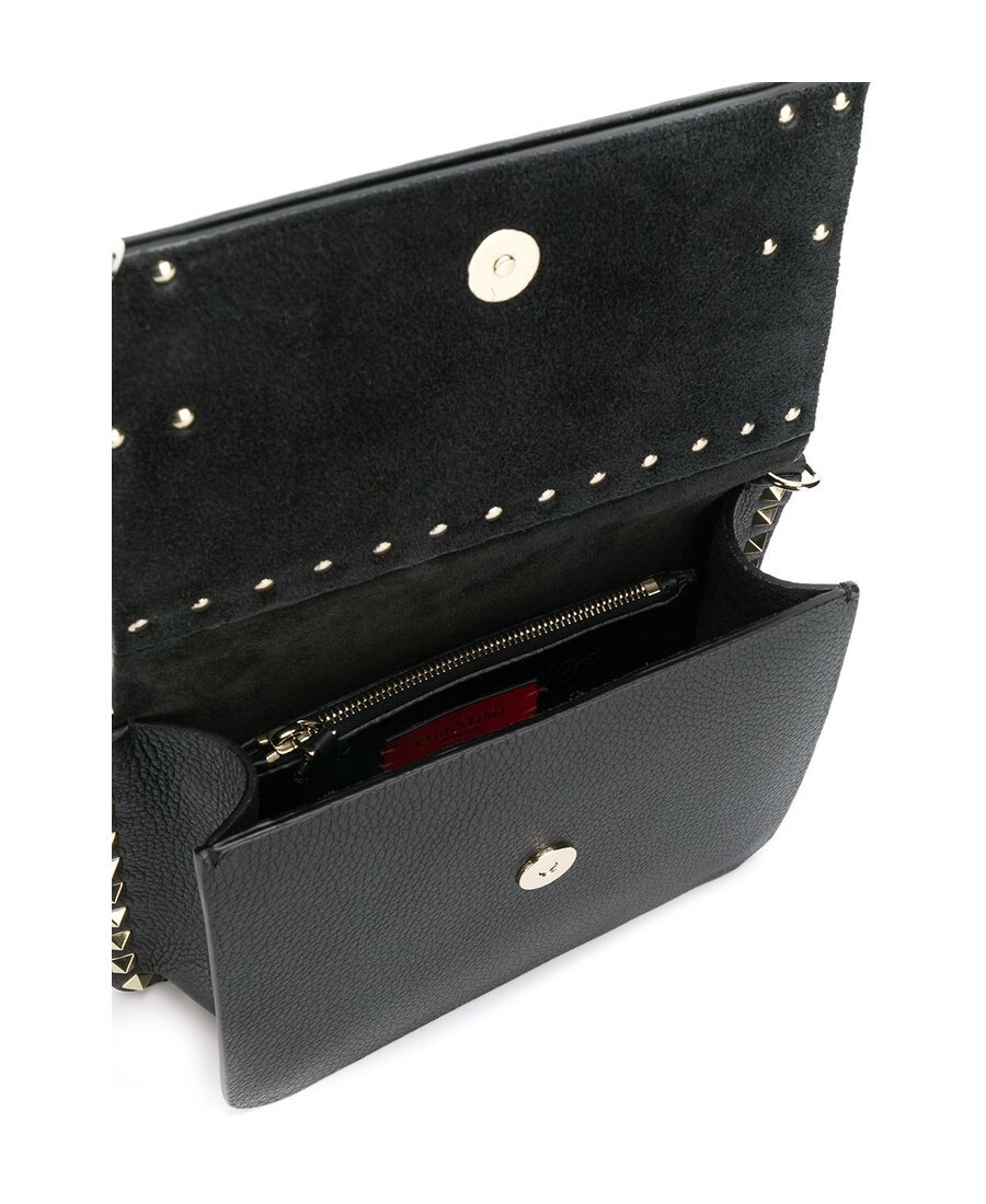 Valentino Rockstud Small Shoulder Bag In Black