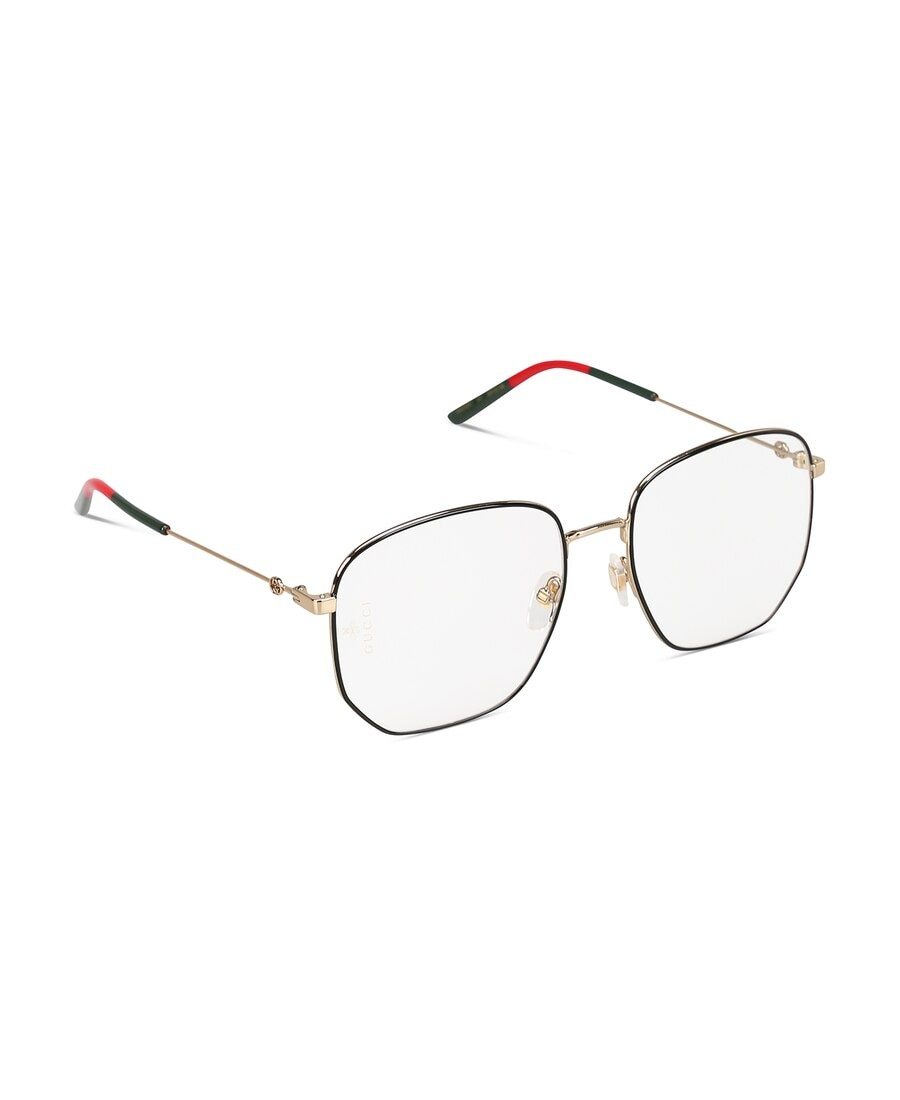 Gucci Web Detail Hexagonal-frame Glasses In Multicolor