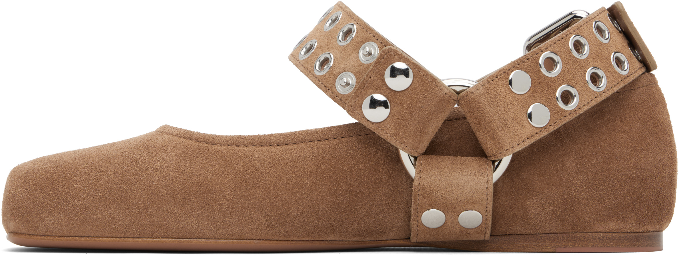 Alaïa Brown Biker Ballerina Flats In Brown