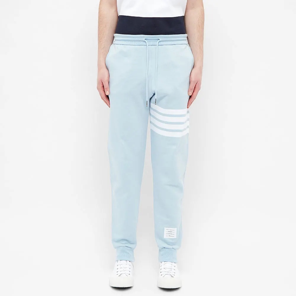 Thom Browne Logo-print Drawstring-waist Cotton Track Pants In Blue