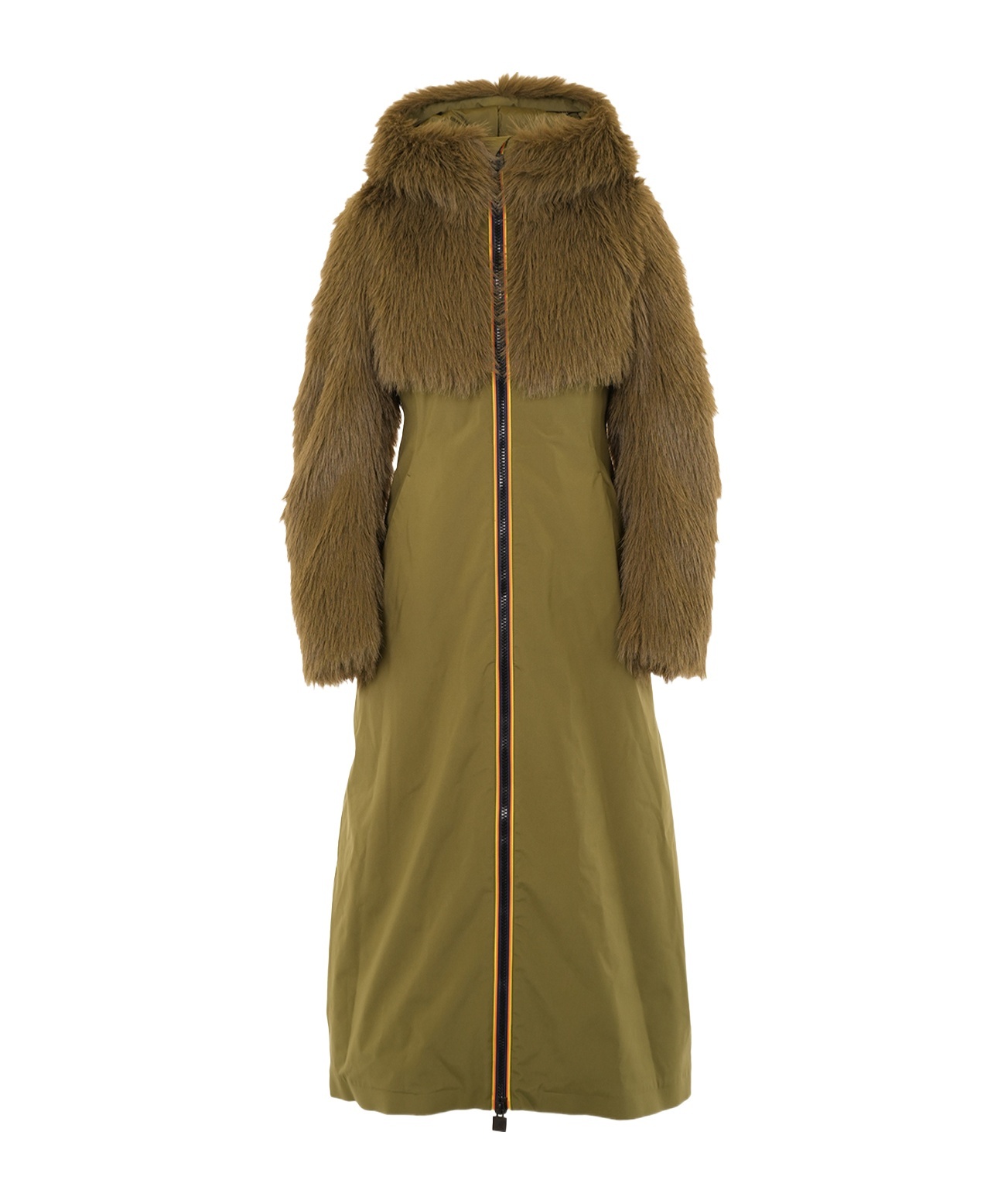 K-way Long-sleeved Coat In Green