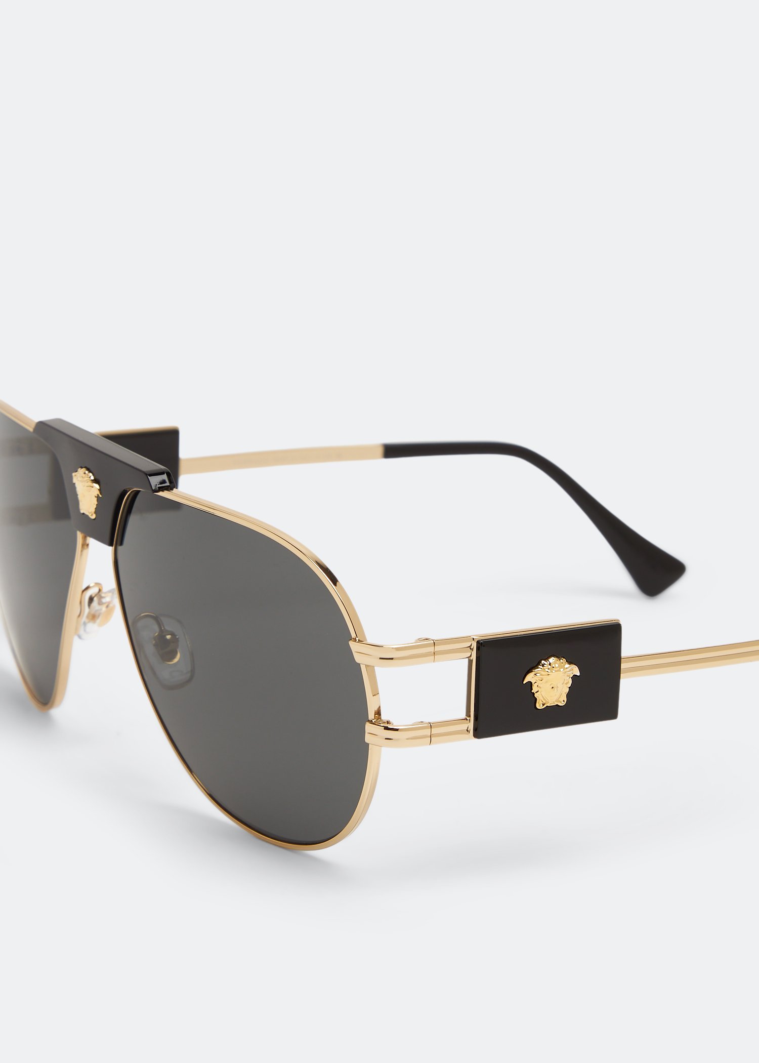 Versace Logo Sunglasses In Gray