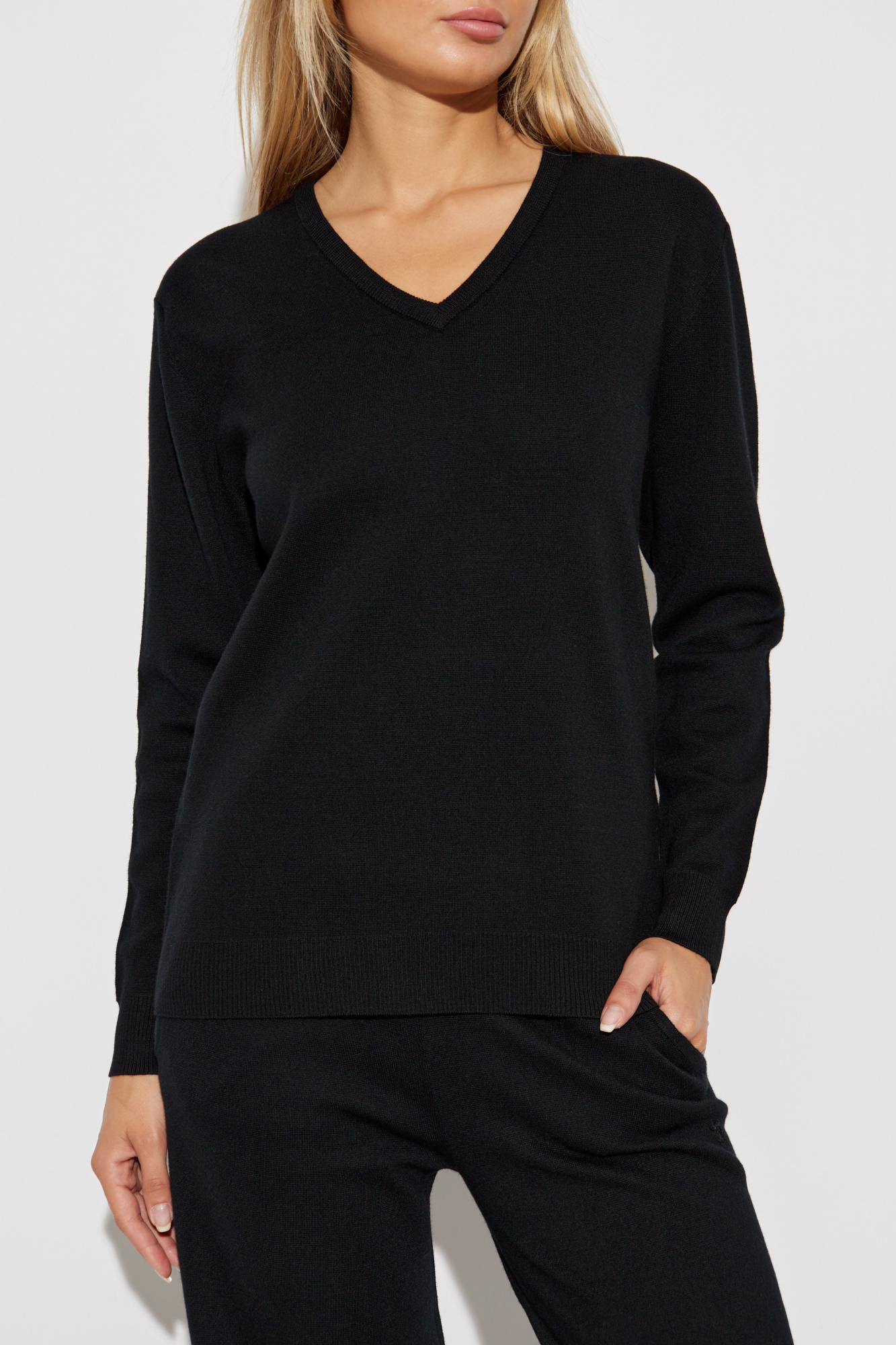 Max Mara Women's Forest Green Wool Sweater In Black