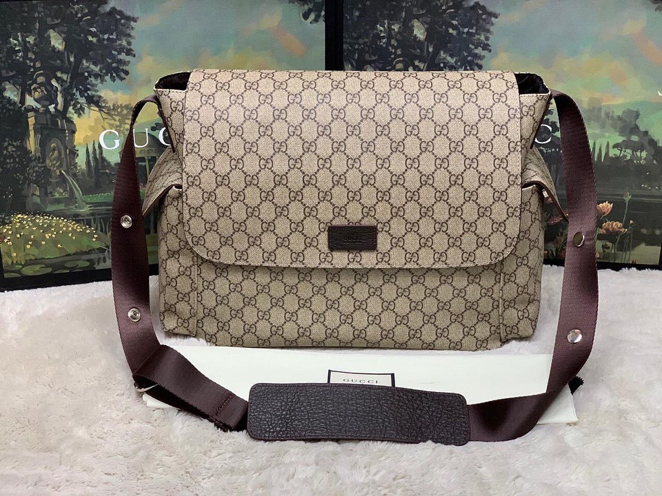 Gucci Large Gg Diaper Bag In Nude