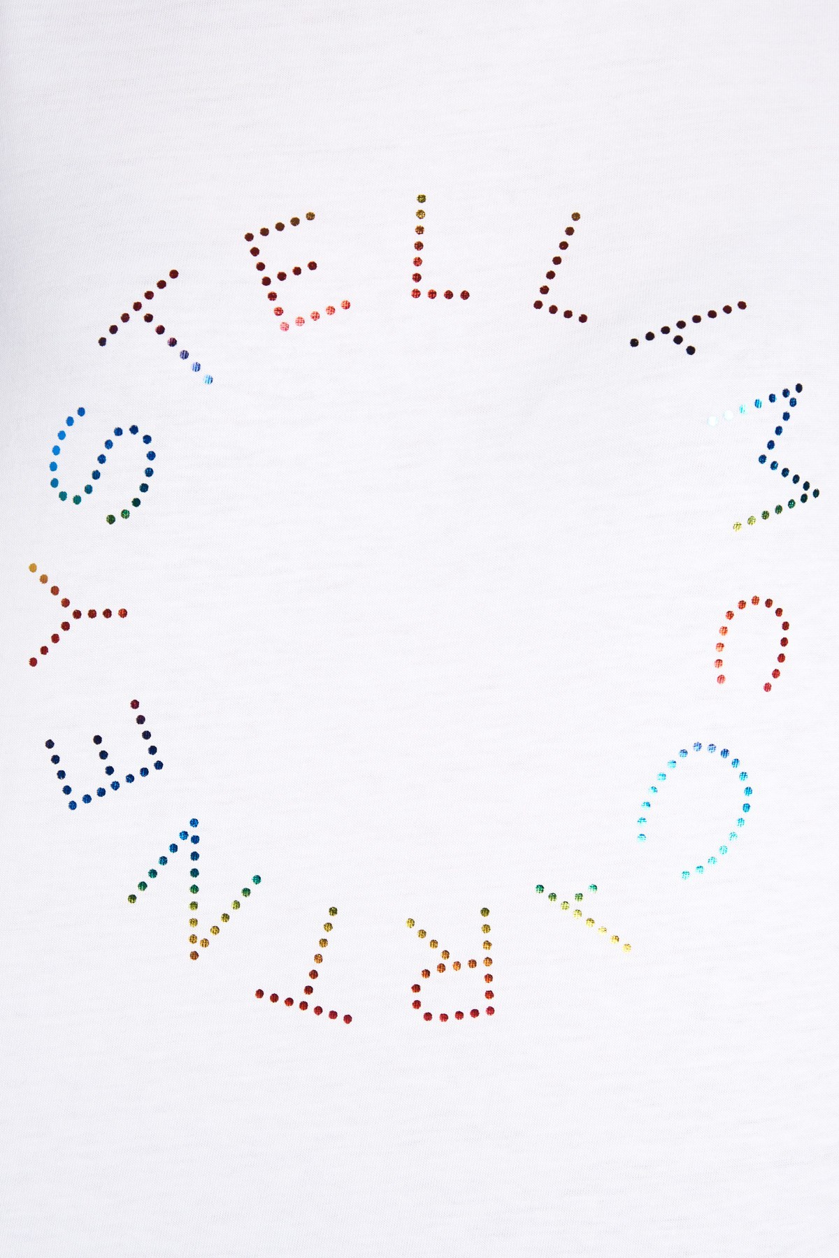 Stella Mccartney T-shirt Mit Strass-logo In White