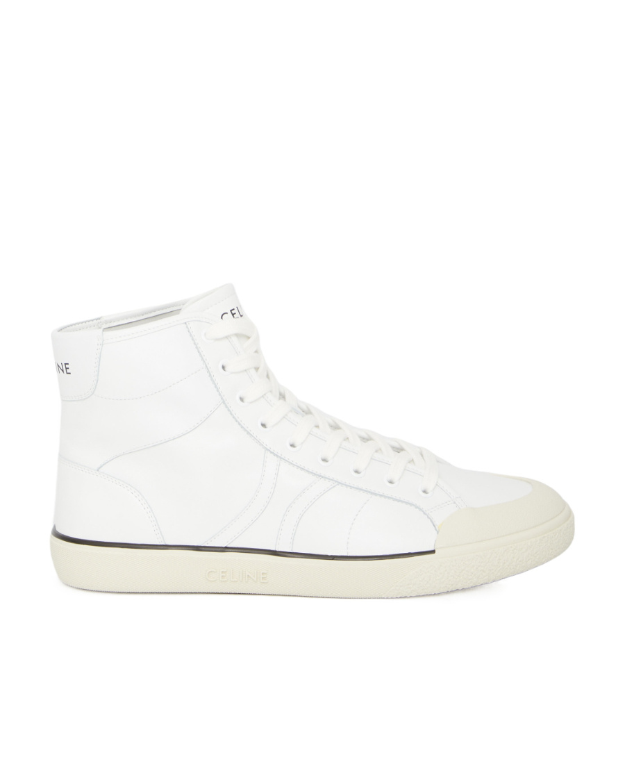 Celine As-02 Alan Straps High-top Casual Sneakers In White