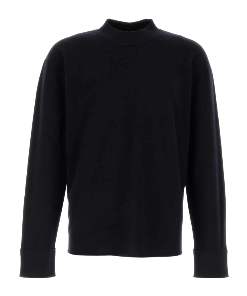 The Row Midnight Blue Stretch Cashmere Blend Hermann Sweater In Black