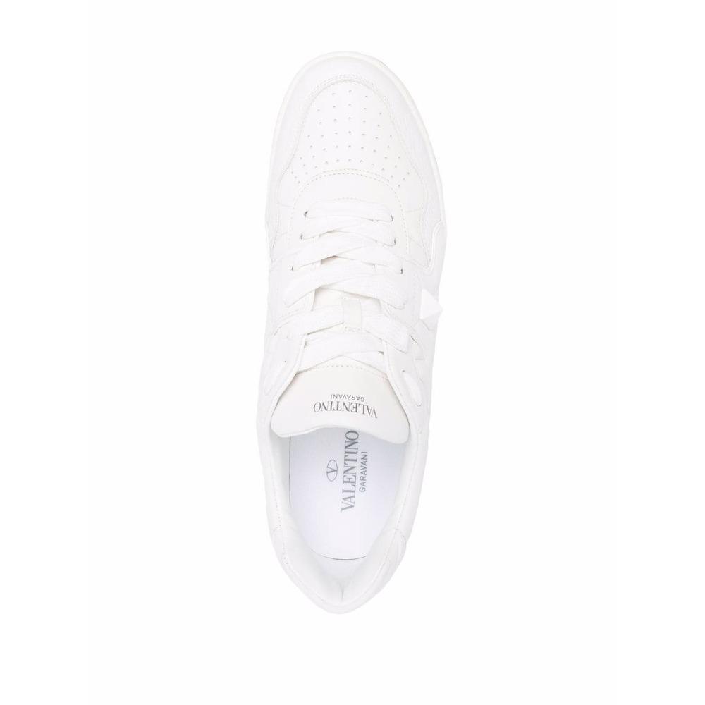 Shop Valentino One Stud Low-top Nappa Sneaker In White