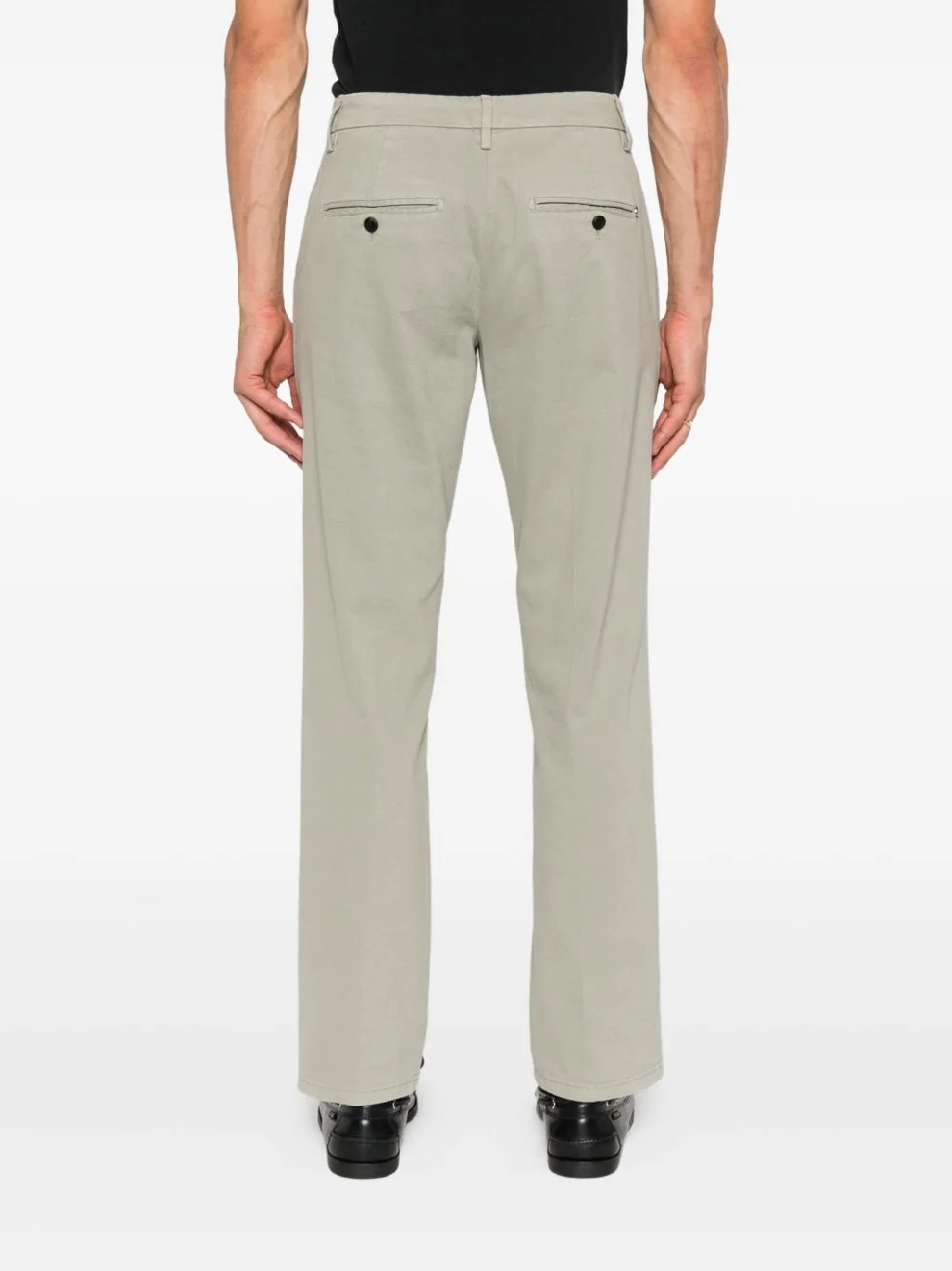 Dondup Tailored Light Green Cotton-blend Pants In Brown