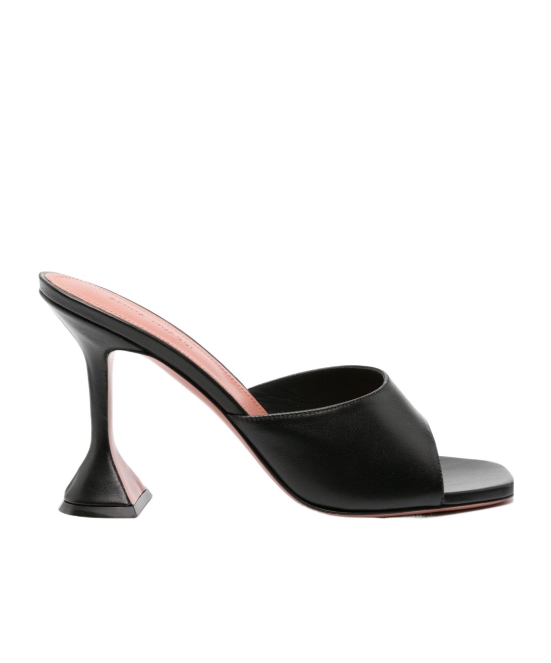Shop Amina Muaddi Square Toe High Heel Sandals In Black