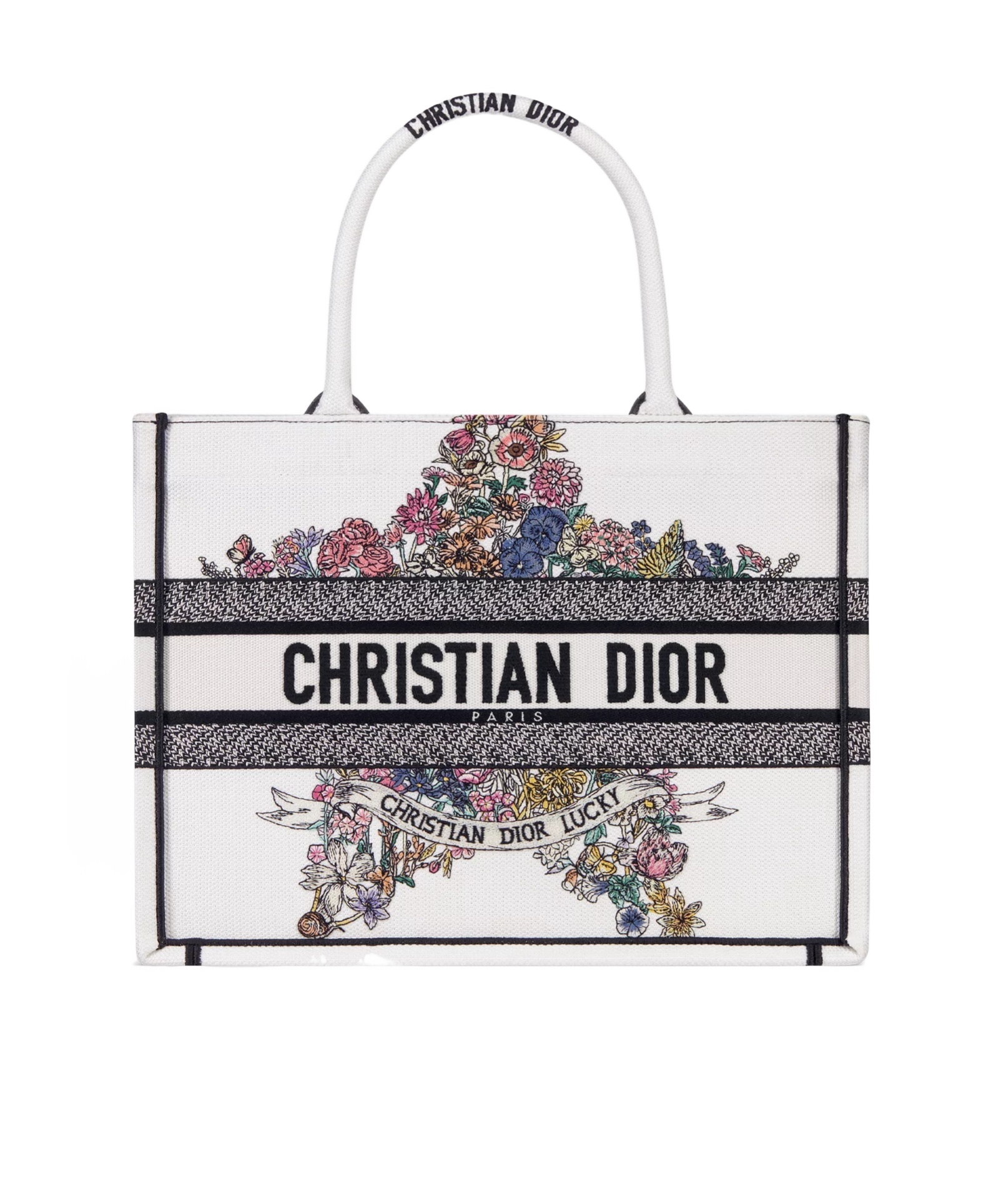 Dior Lucky Medium Book Tote In White