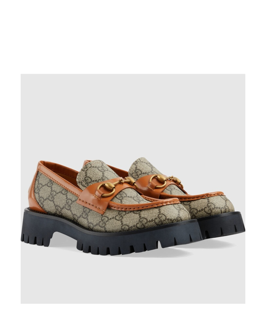 Gucci Horsebit-detail Monogram-pattern Loafers In Green