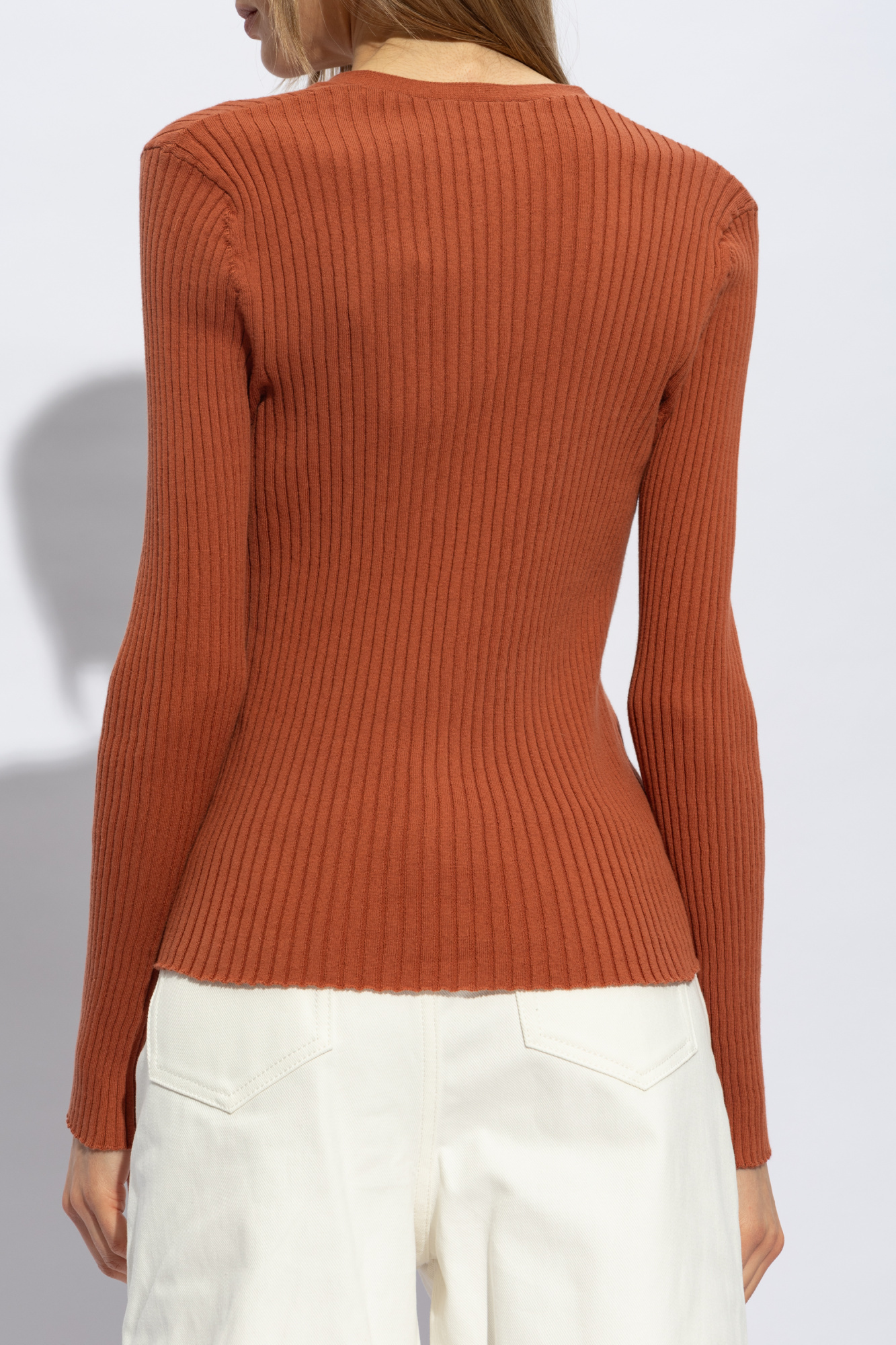 Apc V-neck Organic Cotton Cardigan In Brown