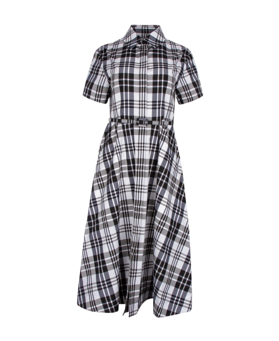 Dior Logo Plaid Dress In Gray