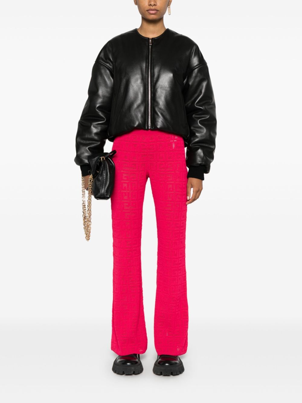 Givenchy 4g Pattern Bell Bottoms In Red